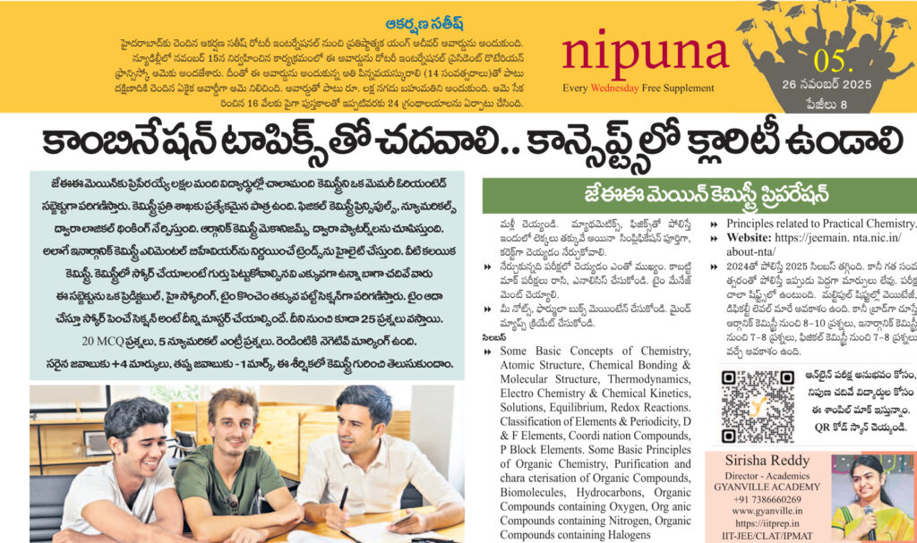 JEE Main Chemistry Chapter-Wise Weightage